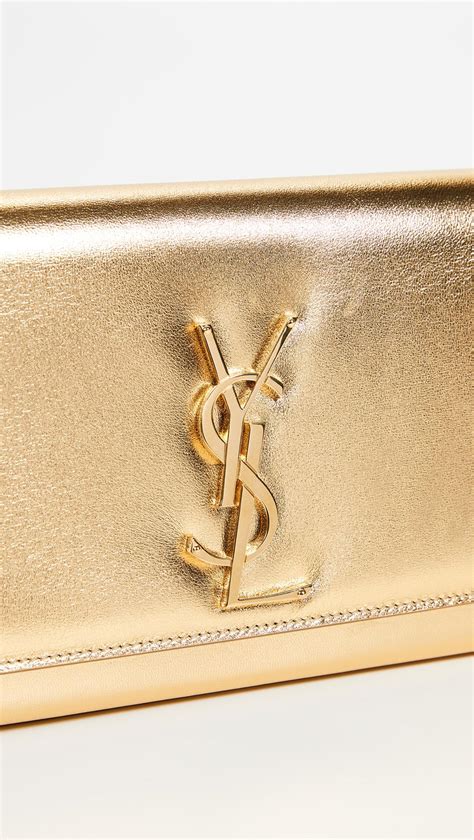 ysl leather y clutch|YSL metallic clutch.